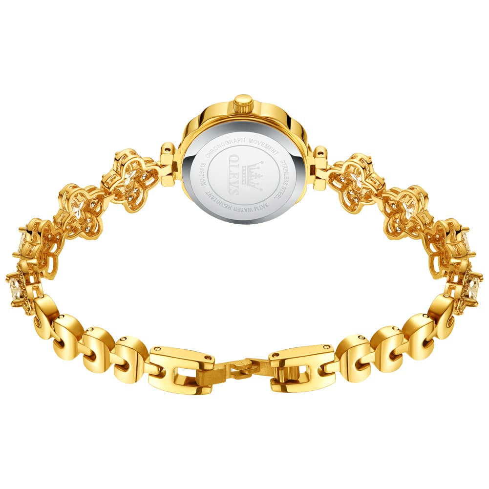 OLEVS 9813 Diamond Petal Bracelet Women Quartz Watch