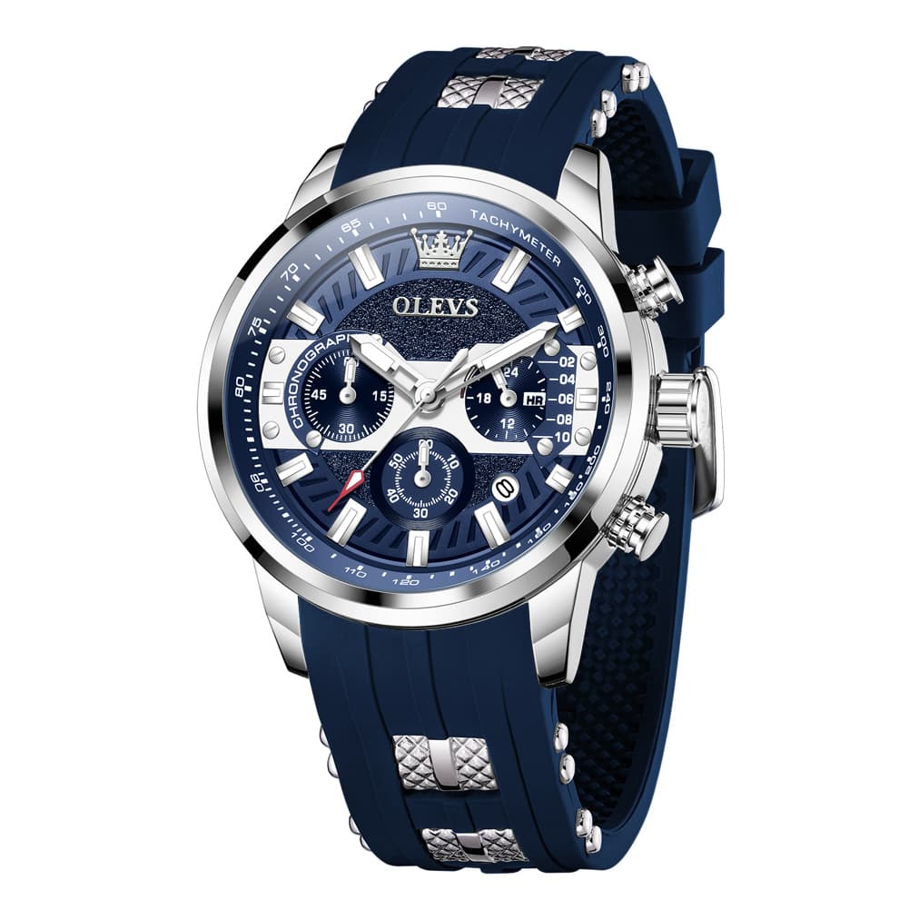 OLEVS 3690 Chronograph Silicone Mens Watch Multifunctional