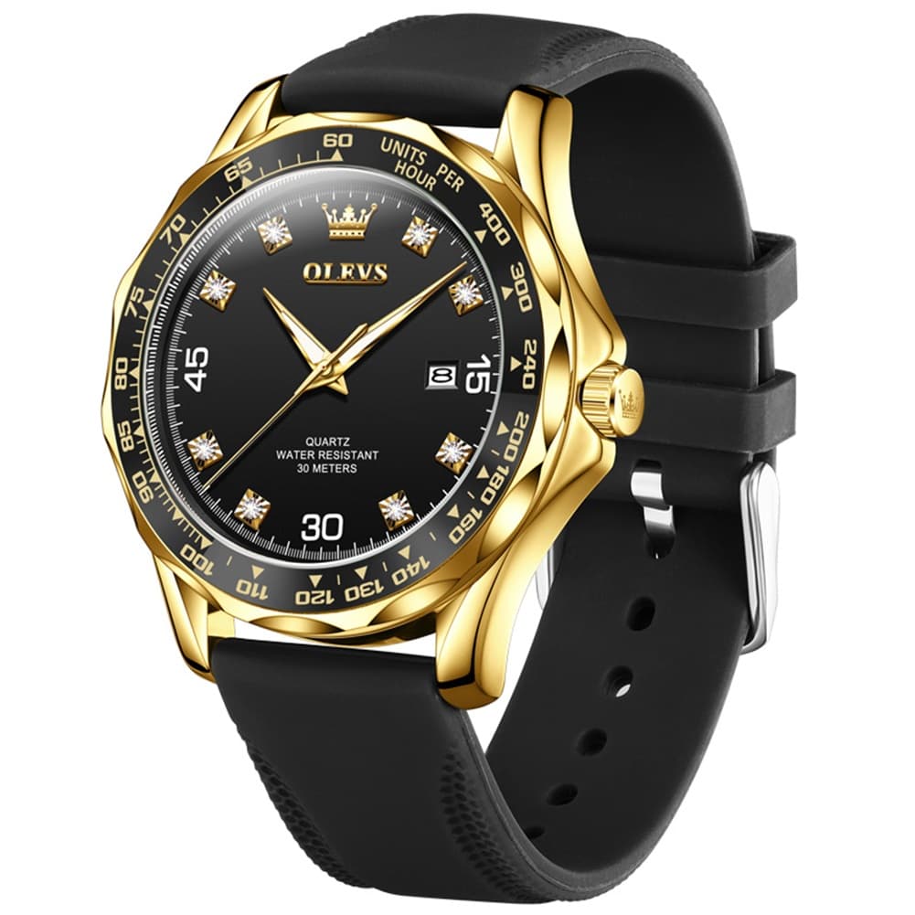 OLEVS 9988 Luxury Green Dial Quartz Dress Watch for Men
