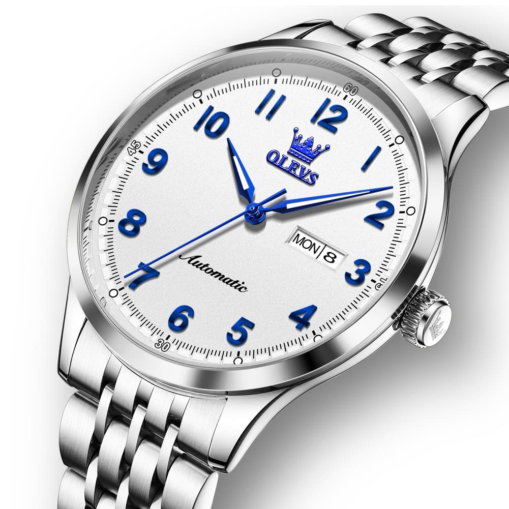 OLEVS 7100 Arabic Numeral Dual Calendar Automatic Watch For Men