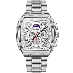 OLEVS 2942 Tonneau Dual Time Quartz Watch for Men