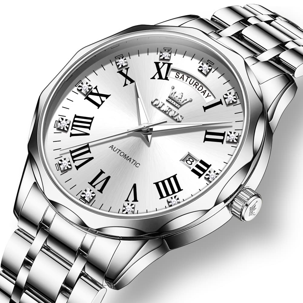 OLEVS 6780 Roman Numerals Day Date Mechanical Watch for Men