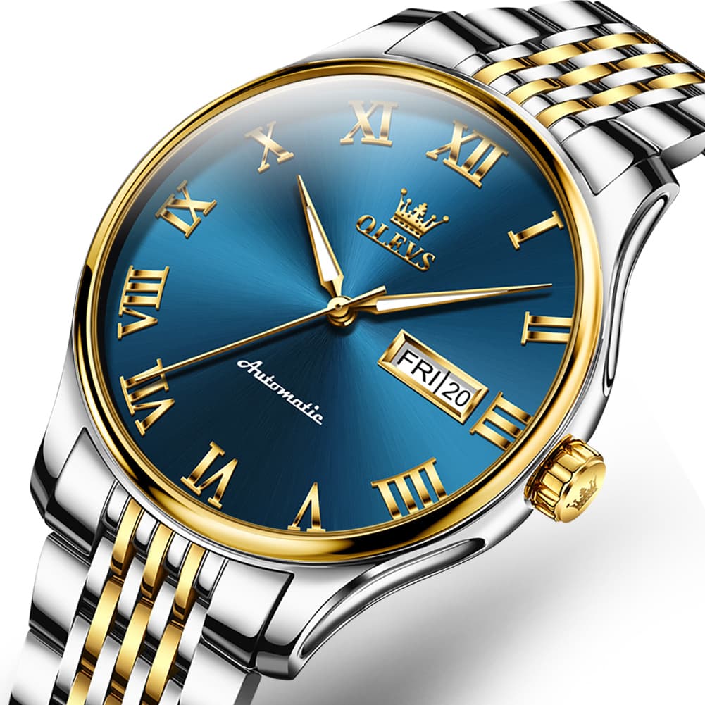OLEVS Roman Numeral Day Date Automatic Mechanical Watch 9929 for Men