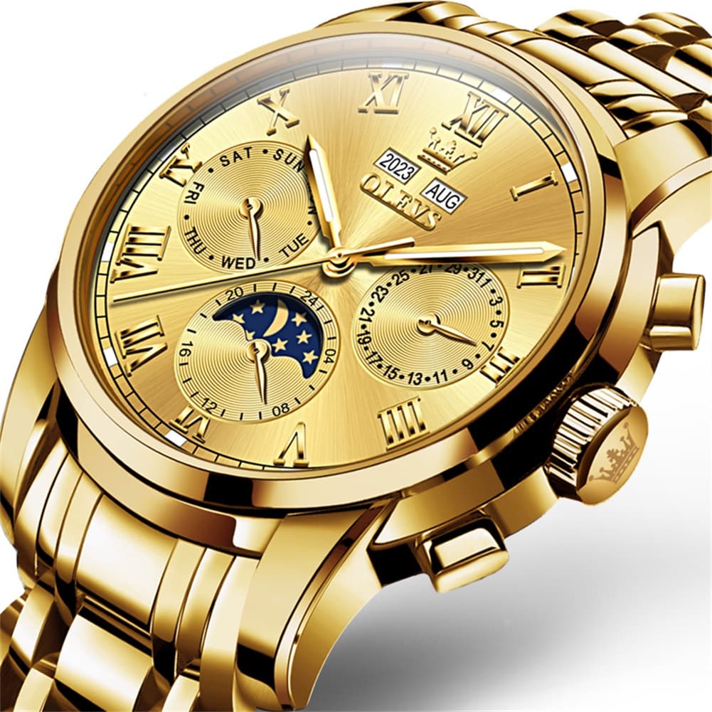 OLEVS 6692 Automatic Moon Phase Multifunction Steel Watch for Men