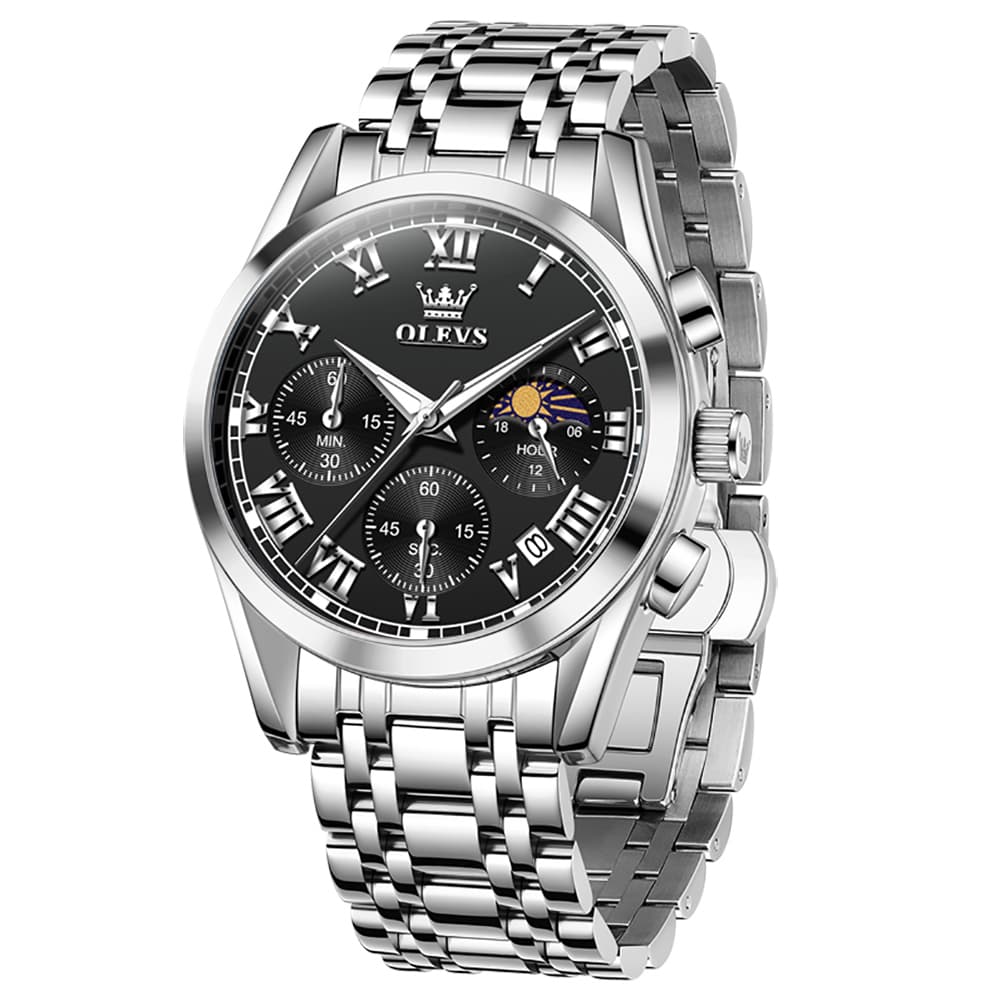 OLEVS 2871 Luxury Moon Phase Chronograph Watch for Men