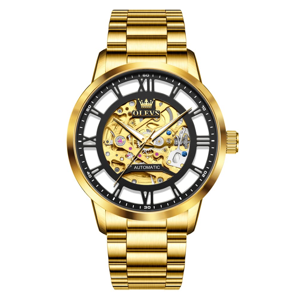 OLEVS 6728 Automatic Skeleton Mechanical Watch For Men