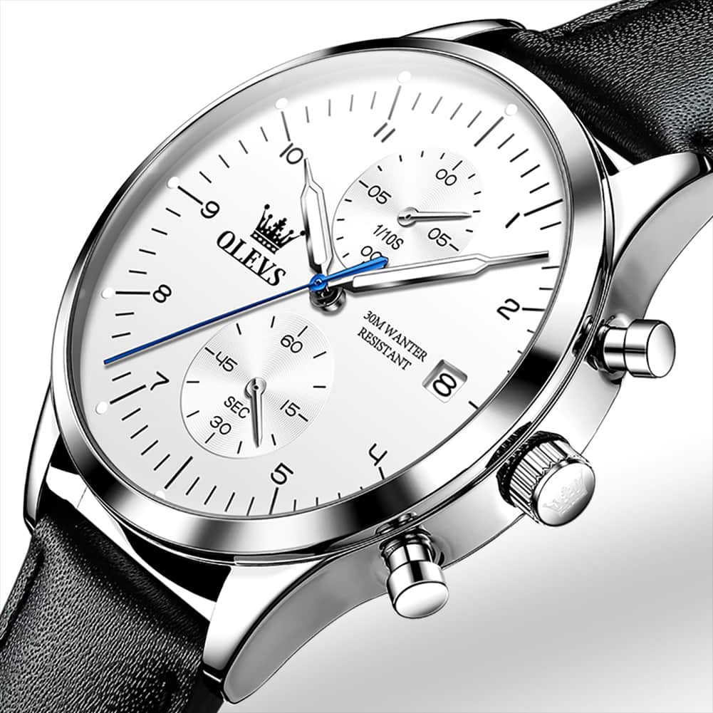 OLEVS 2880 Minimalist Slim Dress Chronograph Watch for Men