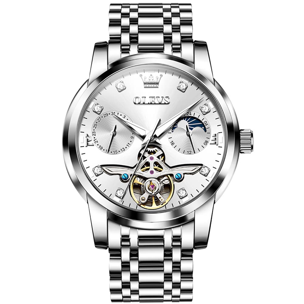 OLEVS 6703 Moon Phase Tourbillon Automatic Mechanical Watch For Men