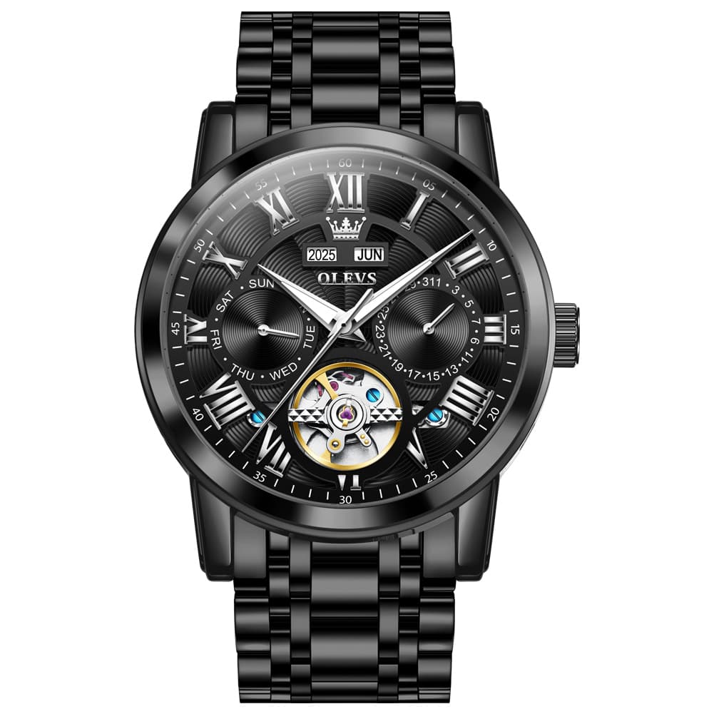 OLEVS 6668 Stainless Steel Mechanical Multifunction Watch for Men