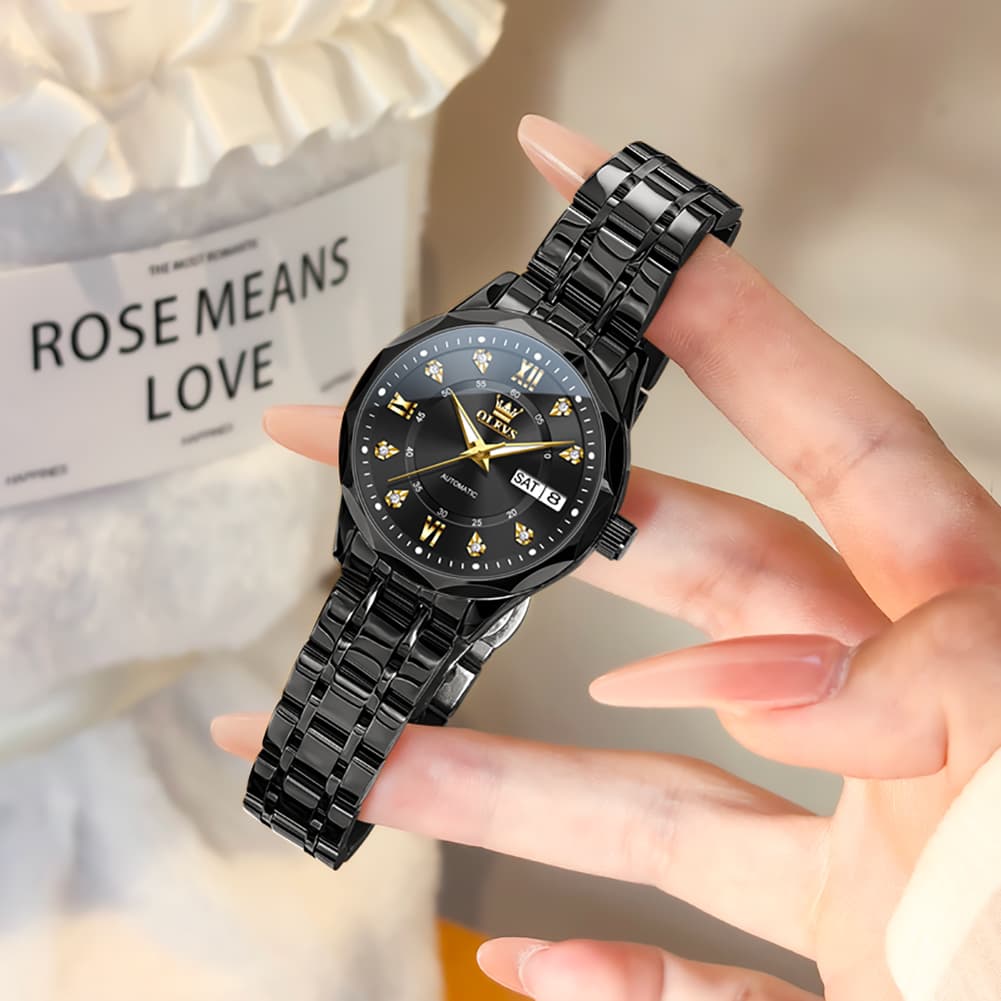 OLEVS 6727 Automatic Diamond Mechanical Watch For Women