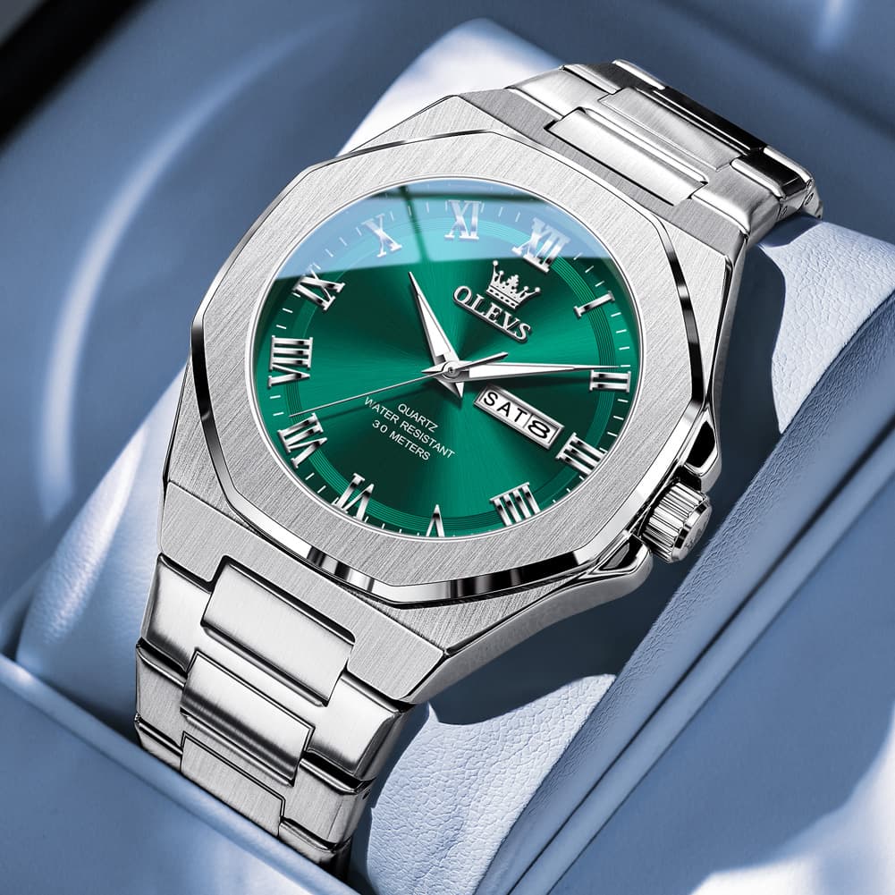 OLEVS 3727 Geometric Luminous Quartz Watch for Men