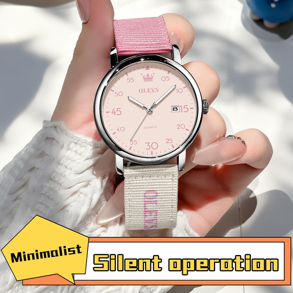 OLEVS 2997 Nylon Strap American Vintage Quartz Watch for Men and Women
