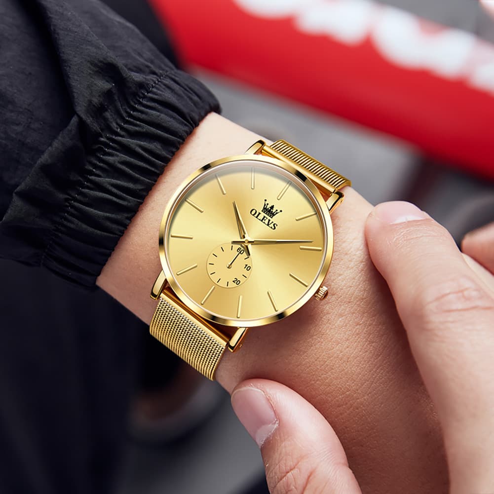 OLEVS 9954 Ultra Thin Milanese Mesh Quartz Watch for Men