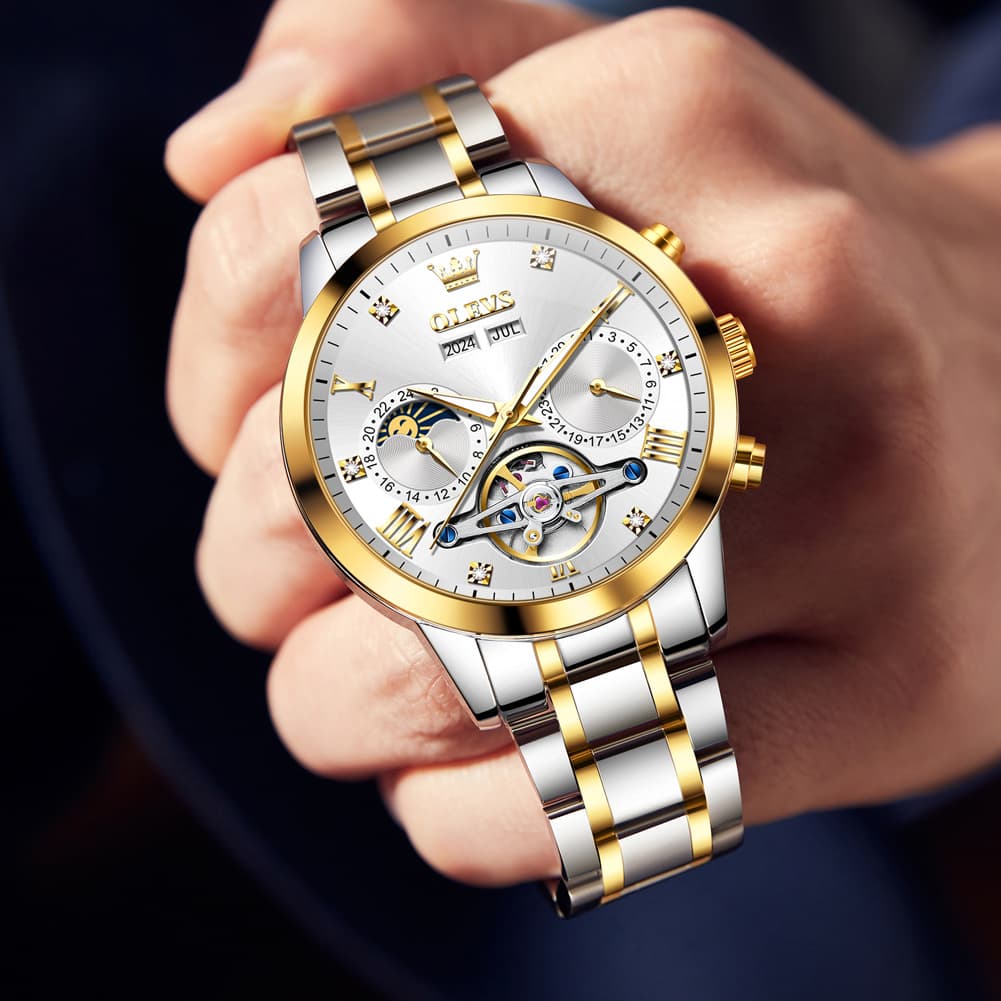 OLEVS 7029 Open Heart Automatic Mechanical Watch For Men