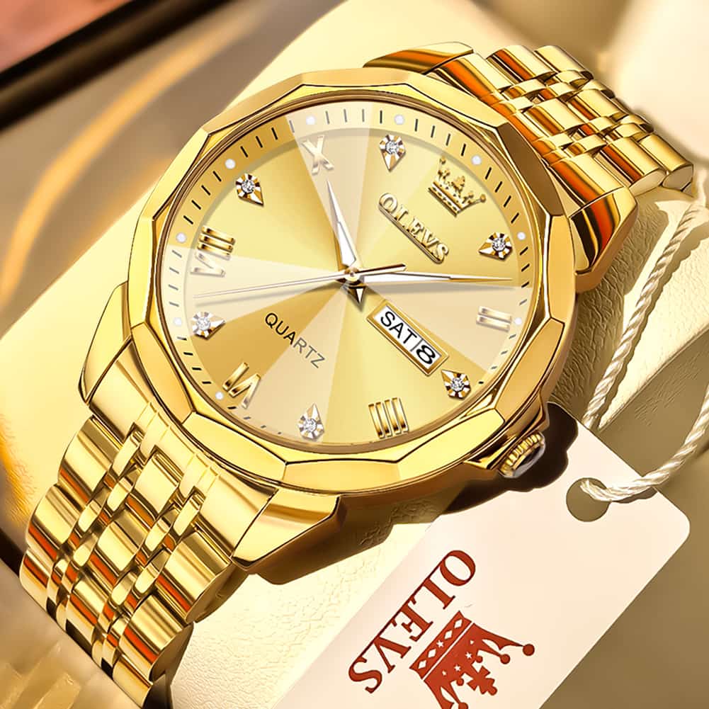 OLEVS 9931 Classic Diamond Stainless Steel Watch for Men