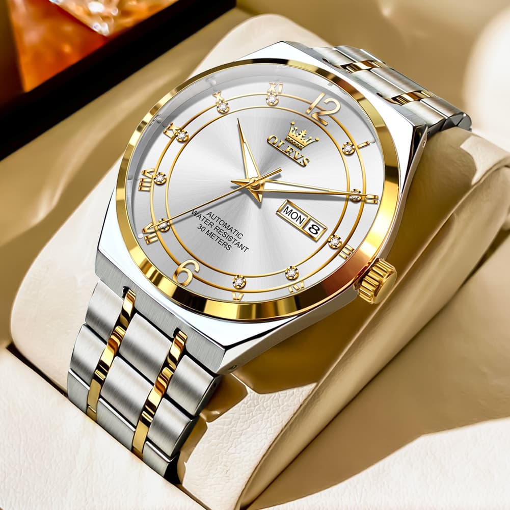 OLEVS 7068 Octagonal Luxury Sport Automatic Watch For Men