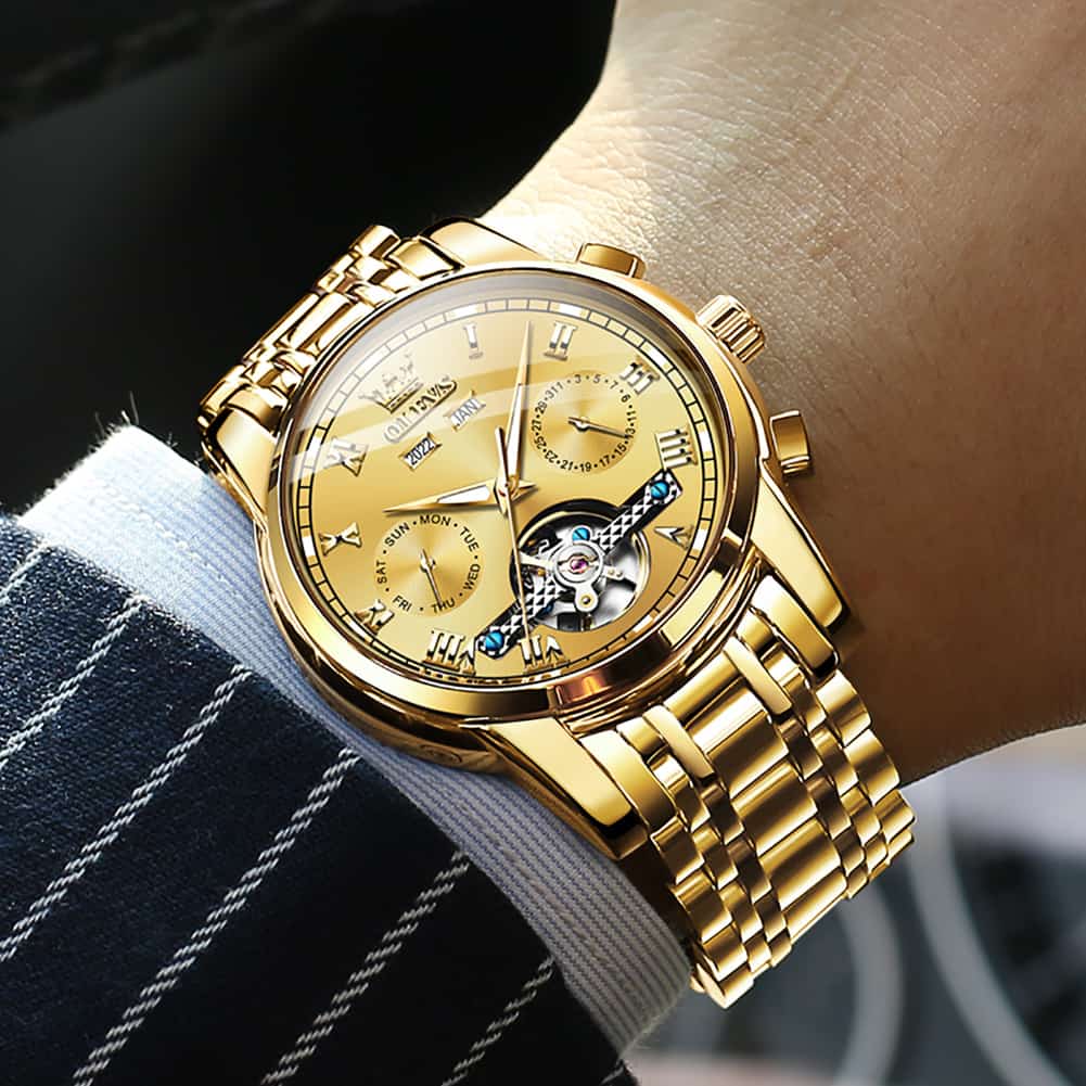 OLEVS 6607 Classic Open Heart Automatic Mechanical Watch for Men