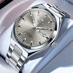 OLEVS Integrated Bracelet Automatic Day Date Watch 9907 for Men