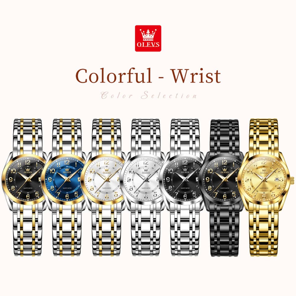 OLEVS 3666 Quartz Luminous Stainless Steel Watch For Women