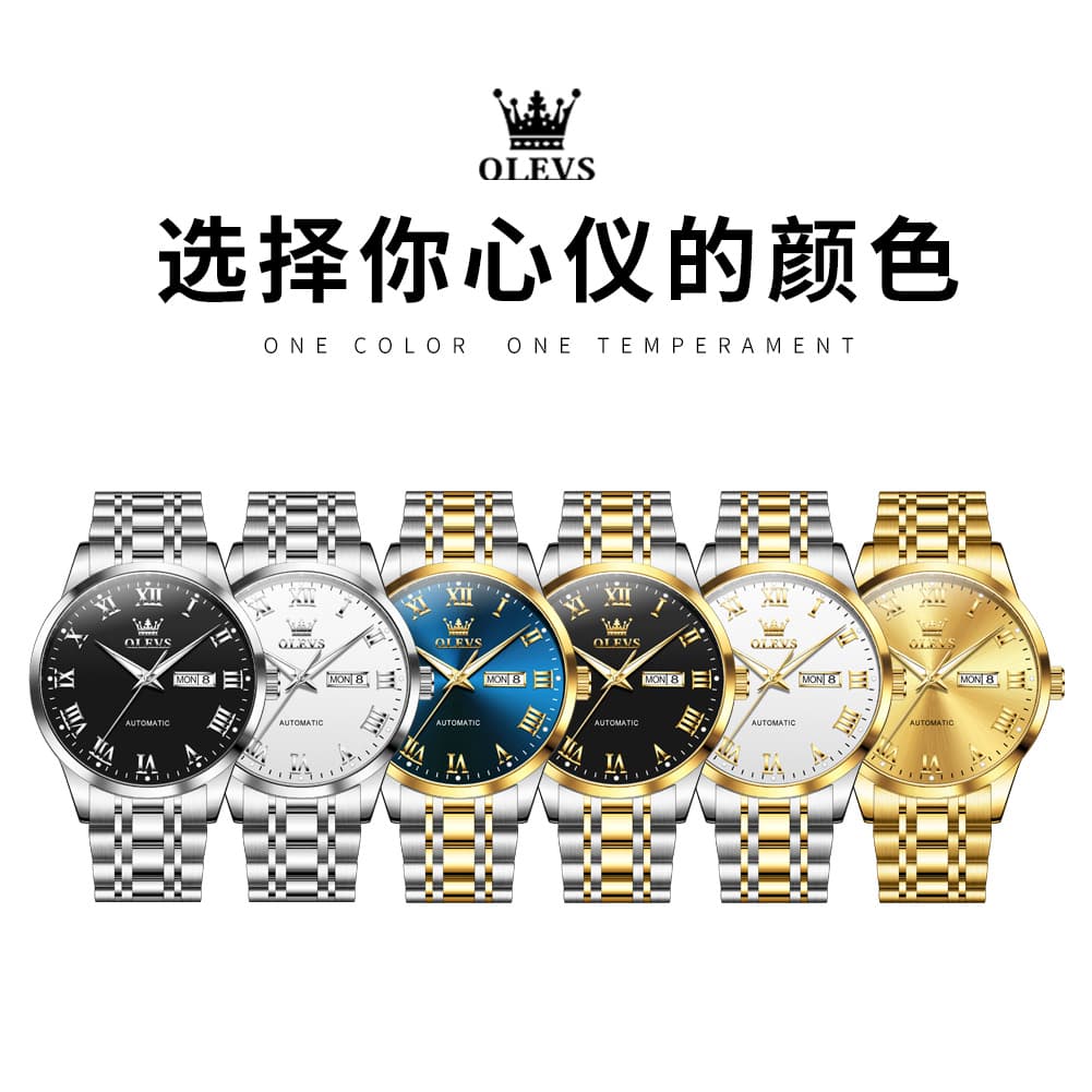 OLEVS 7060 Classic Roman Numeral Automatic Watch For Men