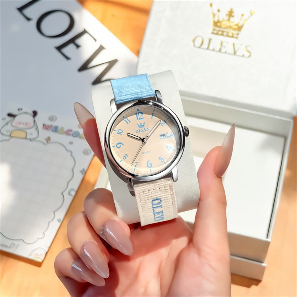 OLEVS 2991 Nylon Strap Casual Retro Quartz Watch for Men and Women