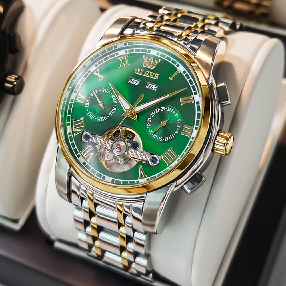 OLEVS 6607 Classic Open Heart Automatic Mechanical Watch for Men