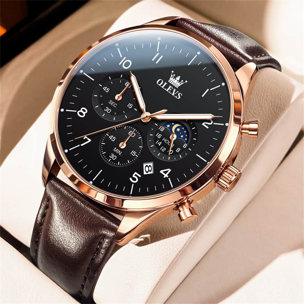 OLEVS 2882 Luxury Moon Phase Chronograph Watch for Men