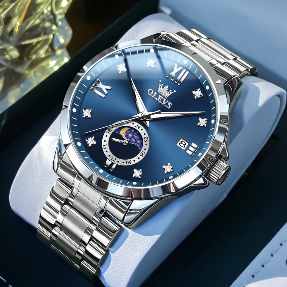 OLEVS 2956 Moon Phase Quartz Watch for Men