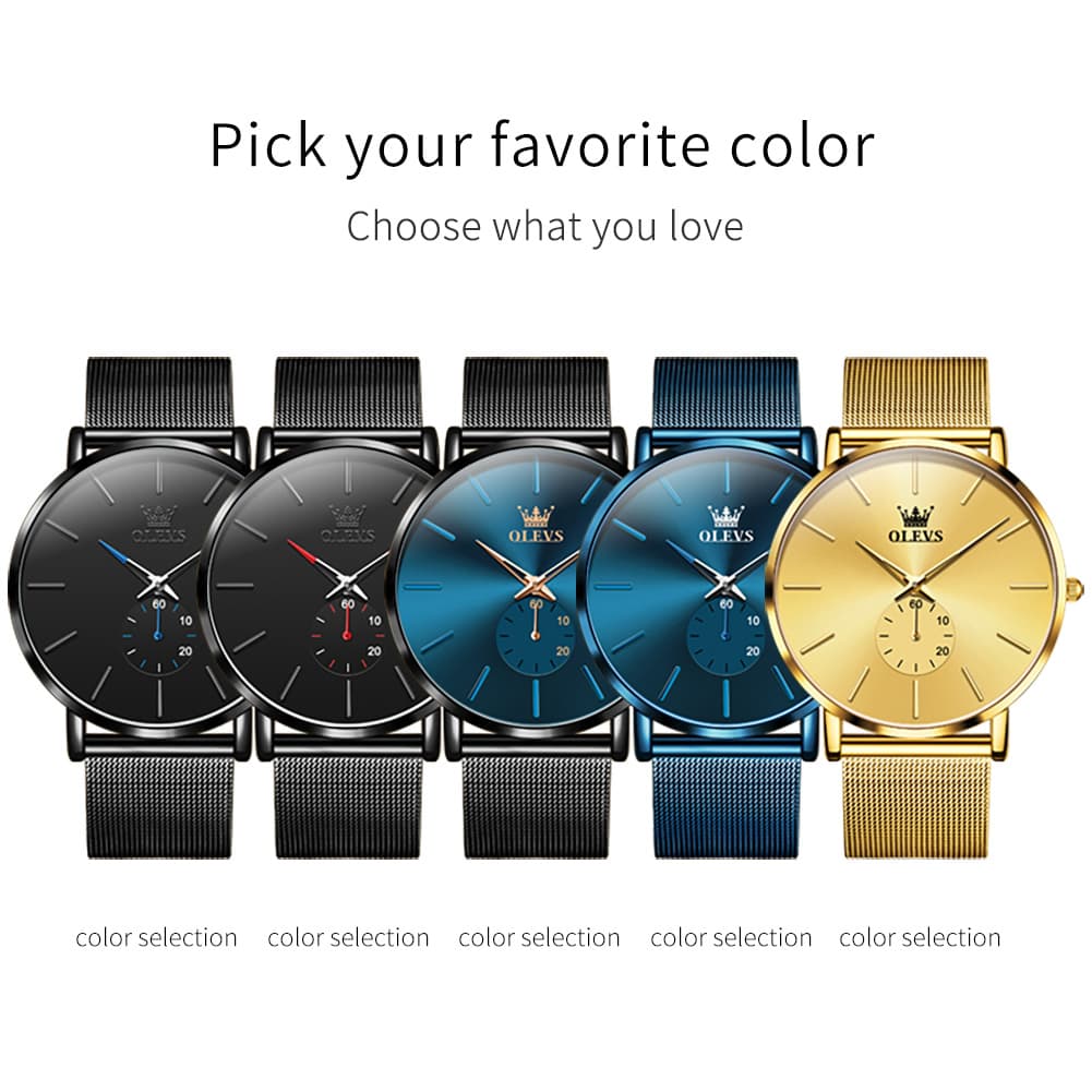 OLEVS 9954 Ultra Thin Milanese Mesh Quartz Watch for Men