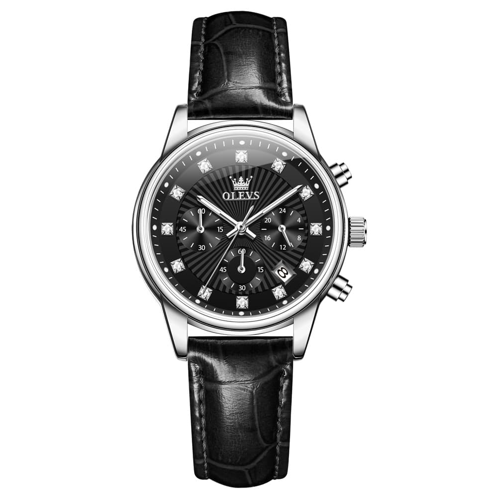 OLEVS 3669 Quartz Multi Dial Diamond Watch For Women