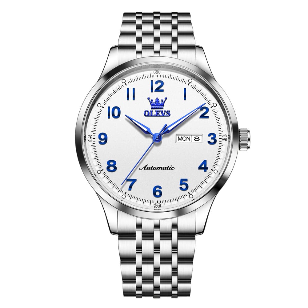 OLEVS 7100 Arabic Numeral Dual Calendar Automatic Watch For Men