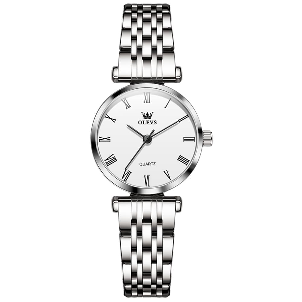 OLEVS Couple Watch Ultra Slim Roman Numerals Stainless Steel Quartz 5592
