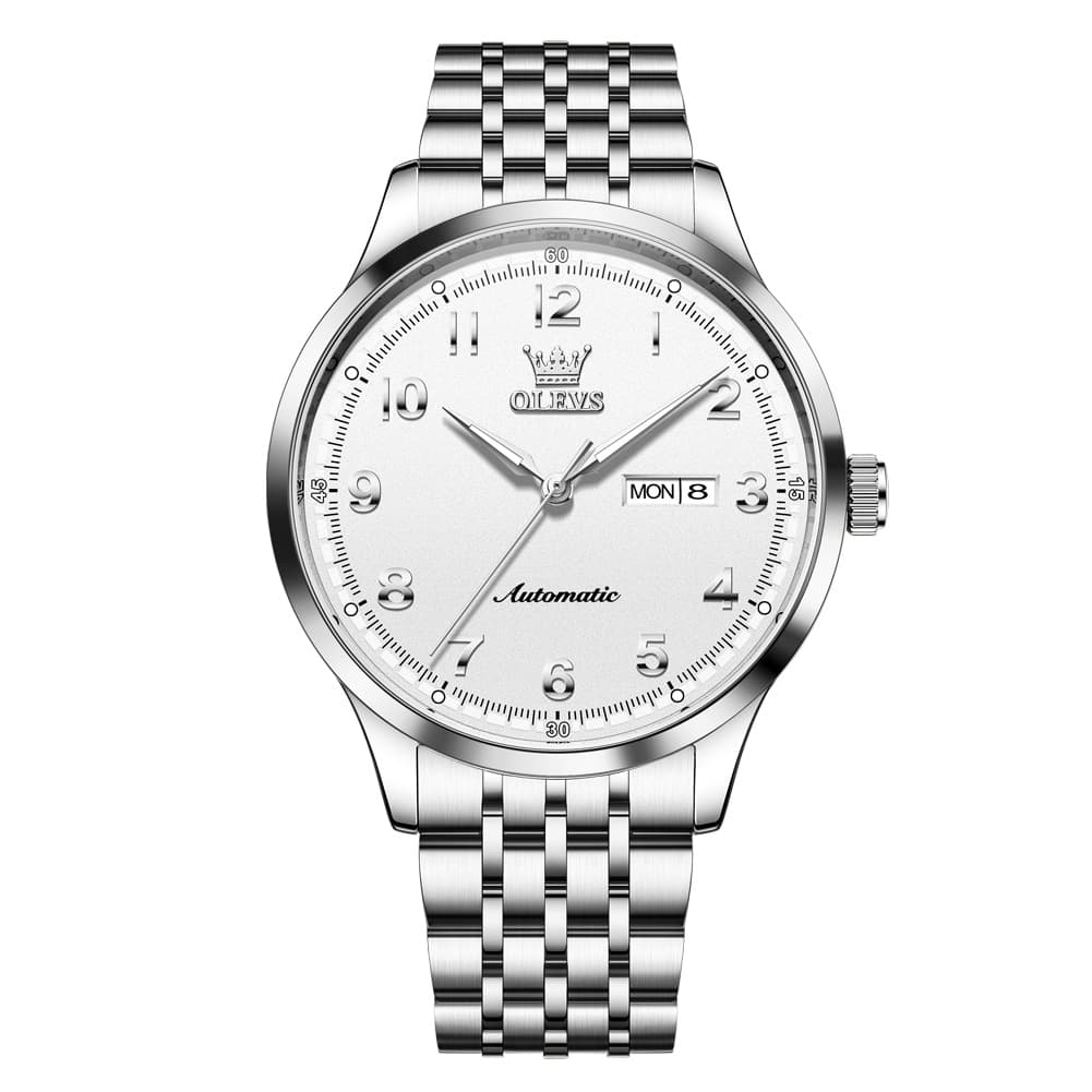 OLEVS 7100 Arabic Numeral Dual Calendar Automatic Watch For Men
