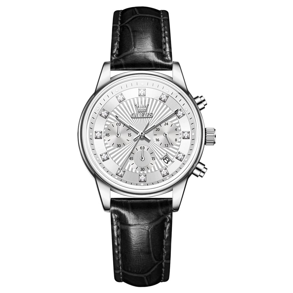 OLEVS 3669 Quartz Multi Dial Diamond Watch For Women