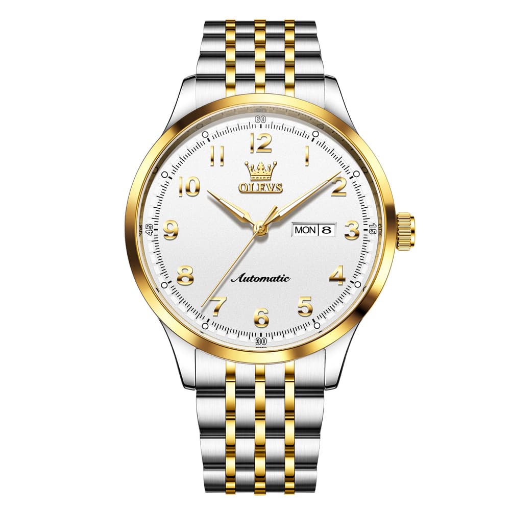OLEVS 7100 Arabic Numeral Dual Calendar Automatic Watch For Men