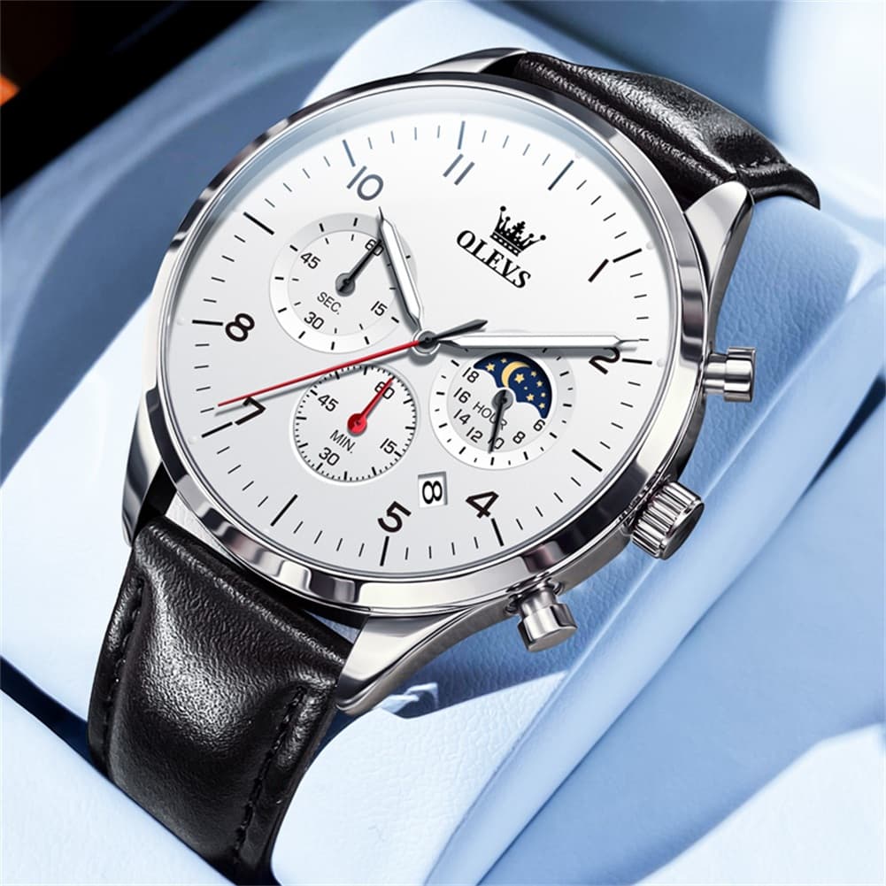 OLEVS 2882 Luxury Moon Phase Chronograph Watch for Men