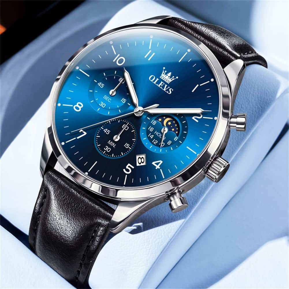 OLEVS 2882 Luxury Moon Phase Chronograph Watch for Men