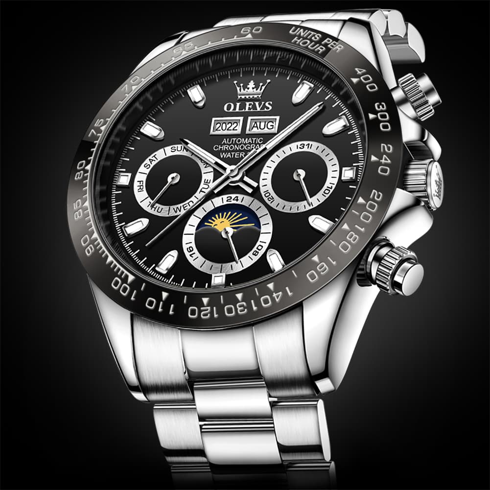 OLEVS 6654 Automatic Mechanical Moon Phase Watch for Men
