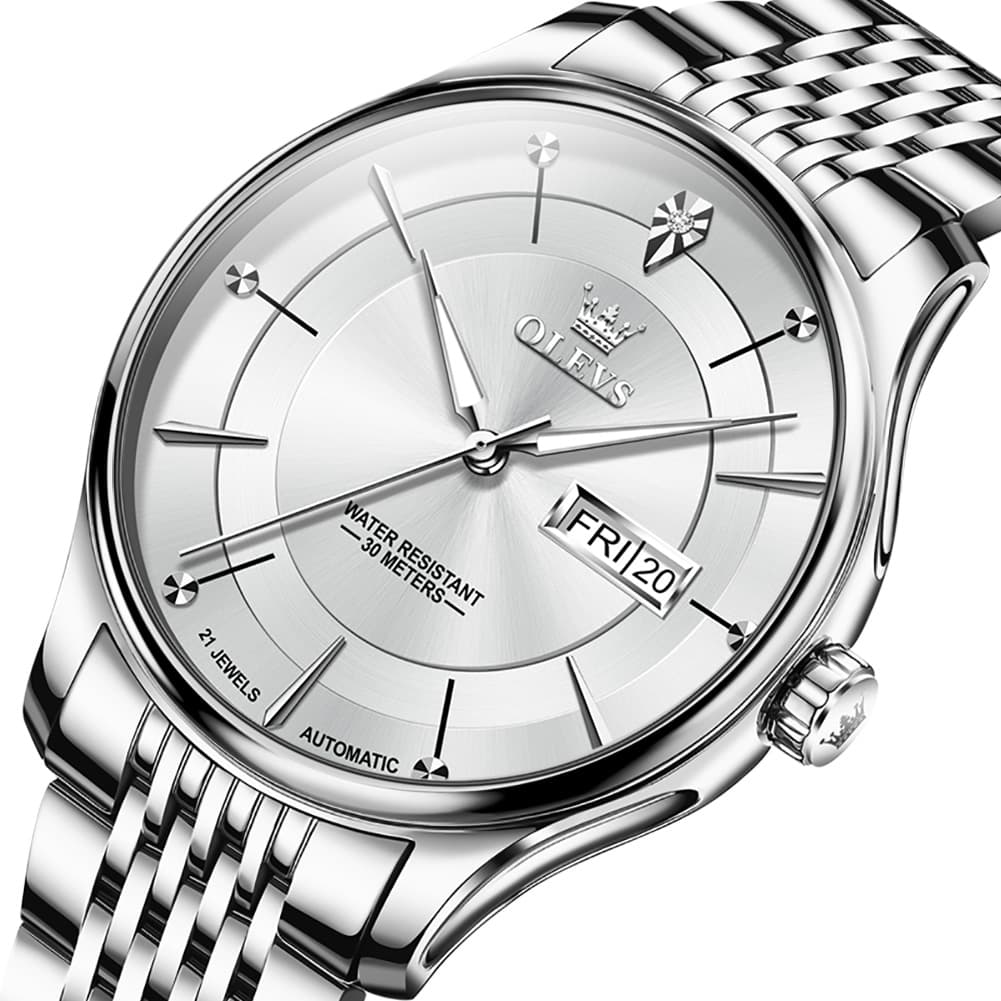OLEVS Diamond Dial Day Date Automatic Mechanical Watch 9927 for Men