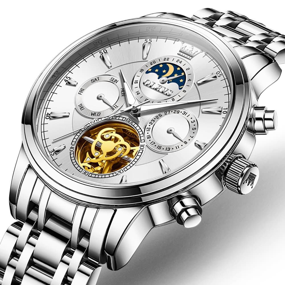 OLEVS 6746 Multi-Function Skeleton Mechanical Watch for Men