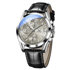 OLEVS 2987 Ultra-Light Leather Chronograph Quartz Watch for Men