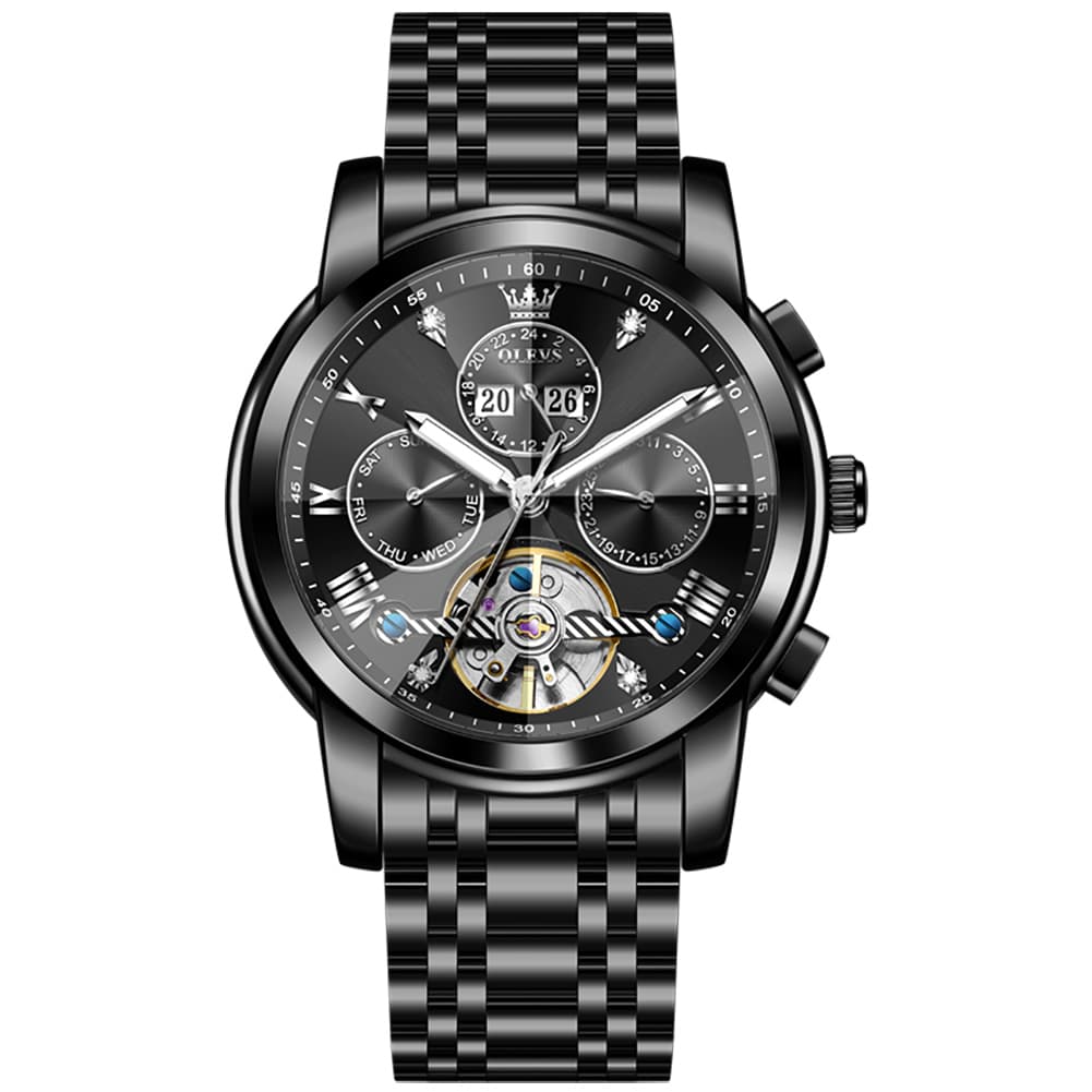 OLEVS 3D Diamond Cut Skeleton Automatic Watch 7121 for Men