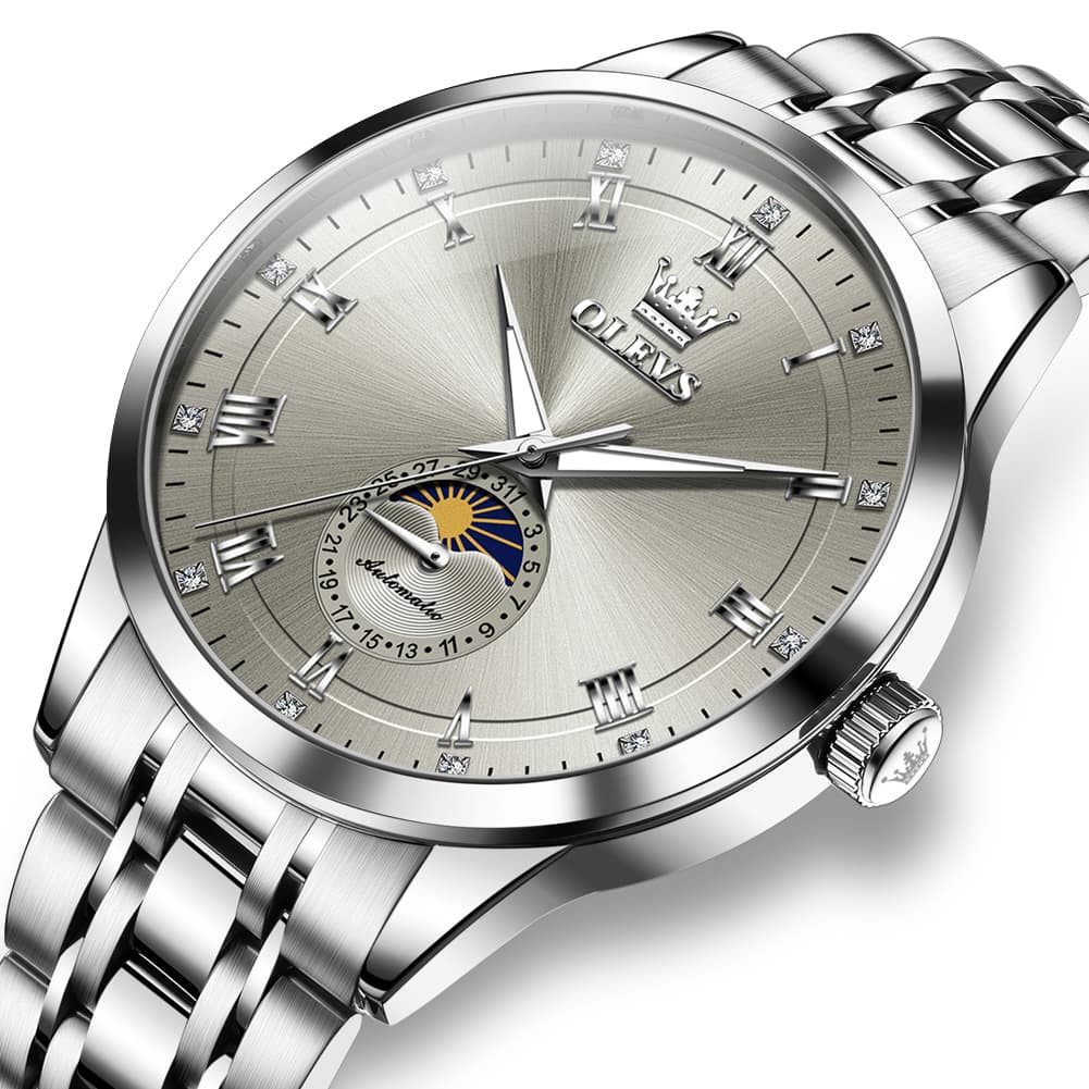 OLEVS 7063 Diamond Moon Phase Automatic Watch For Men