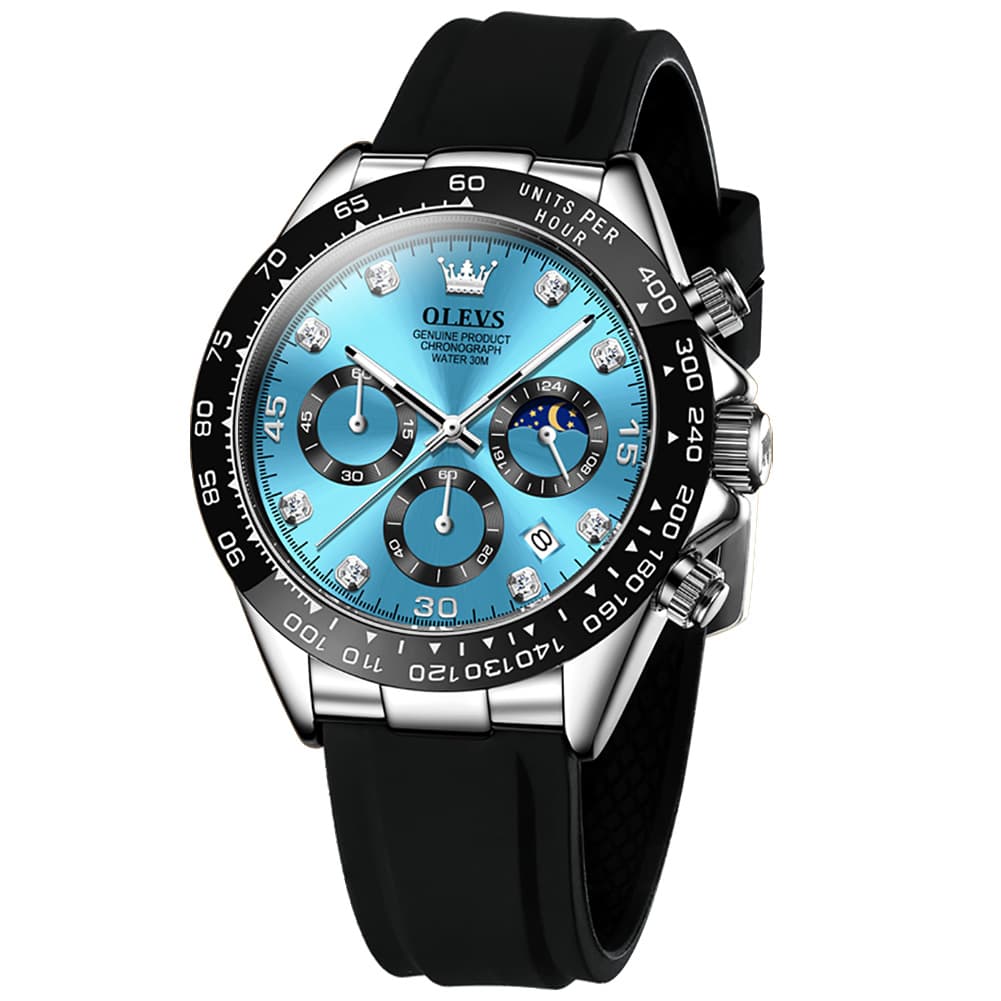 OLEVS 2875 Luxury Moon Phase Racing Chronograph Watch for Men