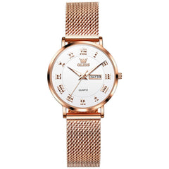 OLEVS 2920 Day Date Quartz Couples Watch Set Men Women