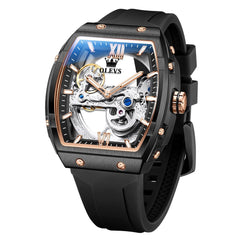 OLEVS 6779 Tonneau Skeleton Mechanical Watch for Men