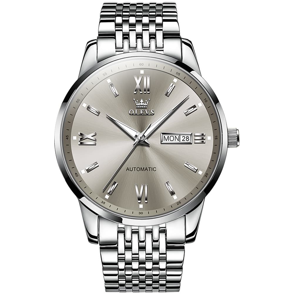 OLEVS 6777 Minimalist Day Date Mechanical Watch for Men