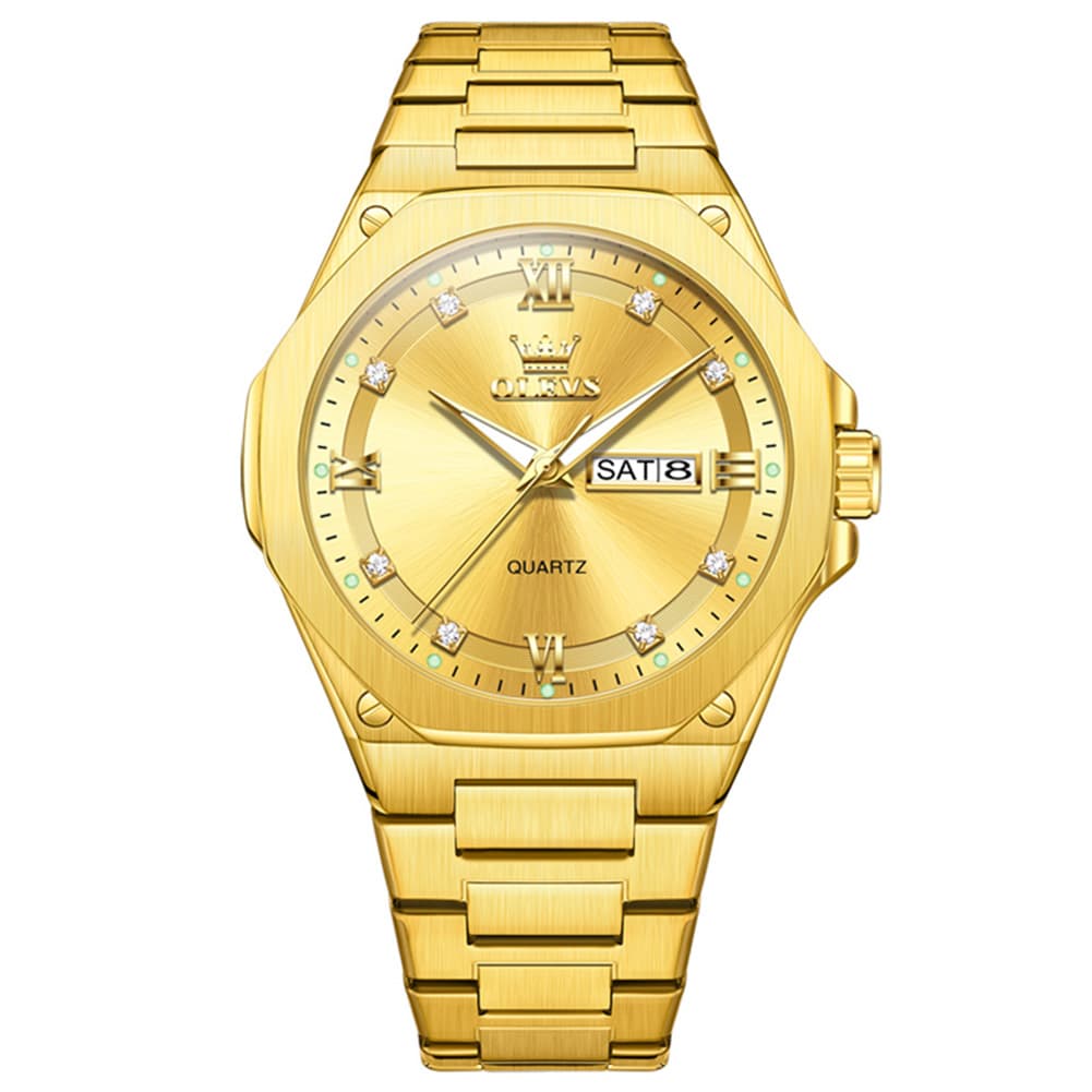 OLEVS 3736 Polygonal Diamond Quartz Watch for Men