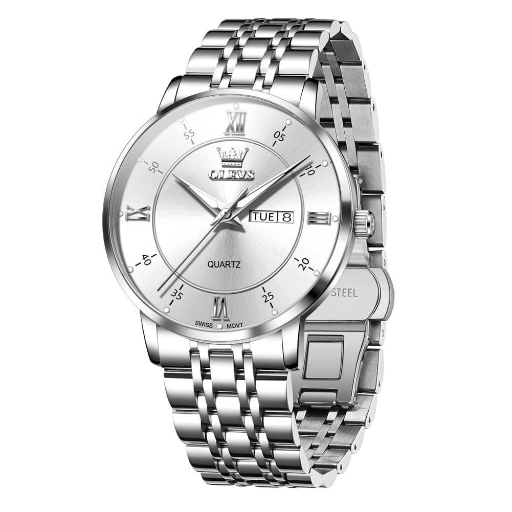 OLEVS Classic Roman Quartz Luminous Dress Watch for Men 3680