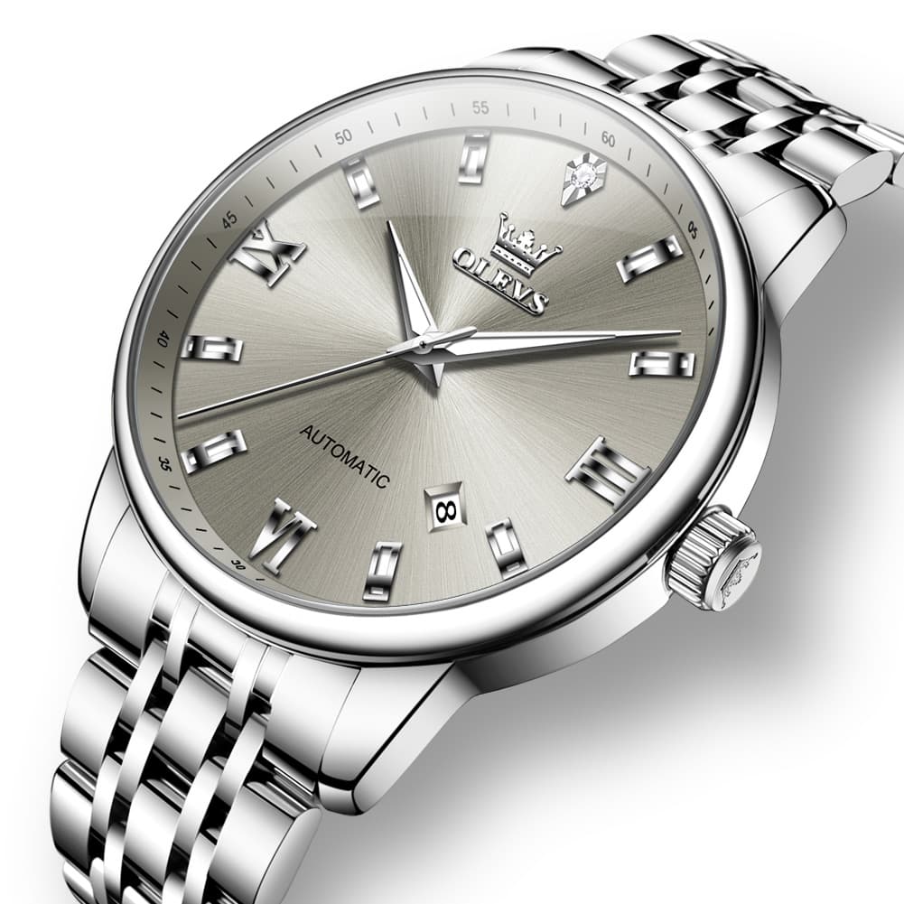 OLEVS 6723 Diamond Roman Numeral Automatic Mechanical Watch For Men